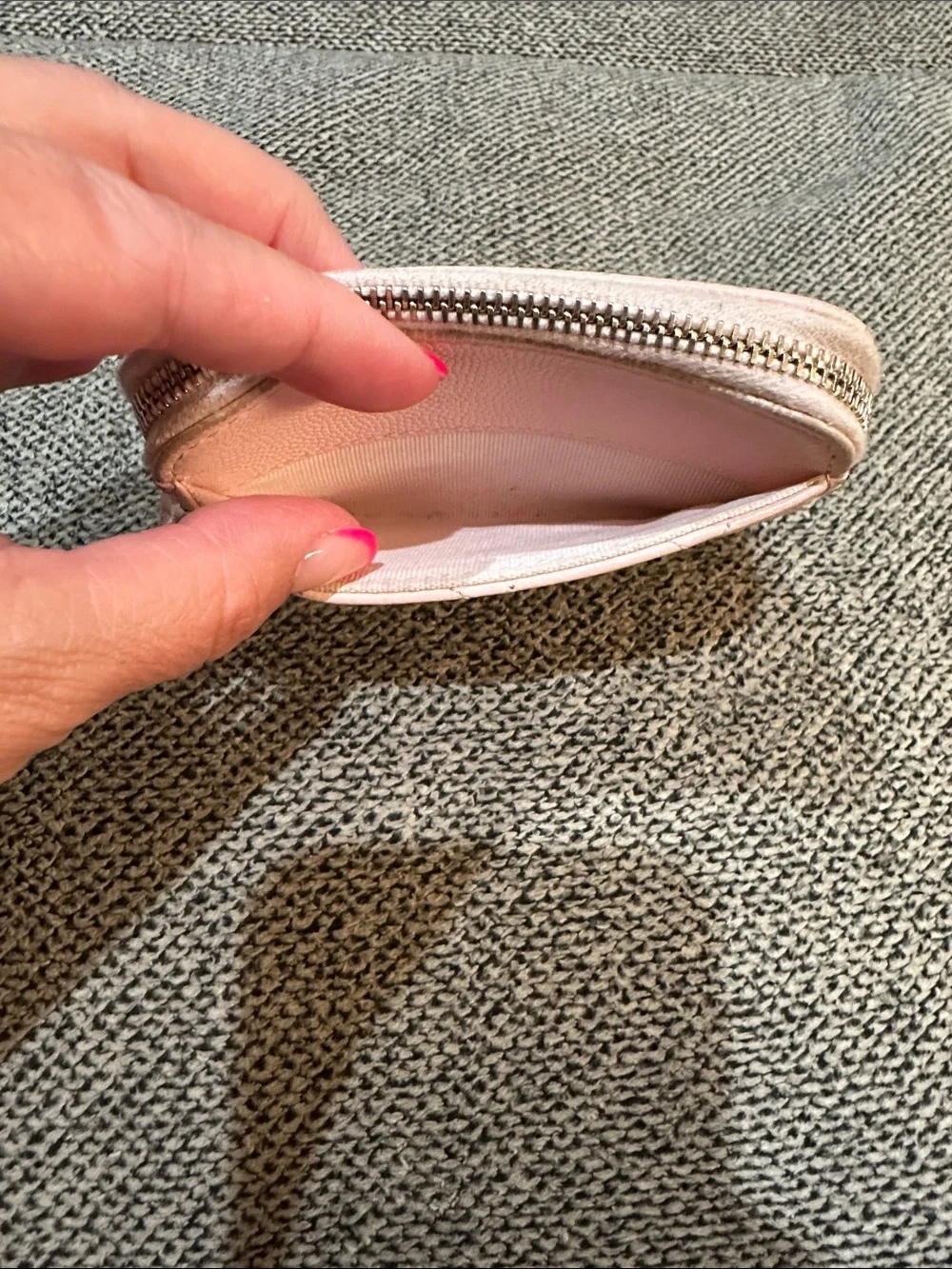CHANEL Quilted Light Pink Mini Wallet with Crystal CC